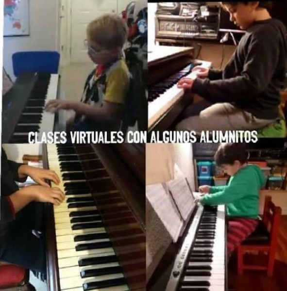 Clases virtuales con algunos alumnitos